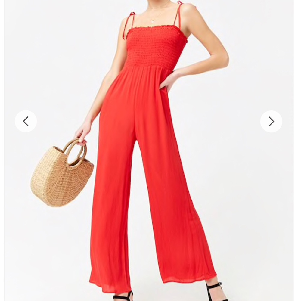 Red jumpsuit, size Small, new with tags